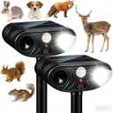 2 Pack Sonic Fortress Pro Deer Repellent Solar Animal Repellent Outdoor | Strobe Light, Waterproof Squirrel Cat Repellent Outdoor Rabbit Bird Raccoon Deterrent for Yard Garden Farm