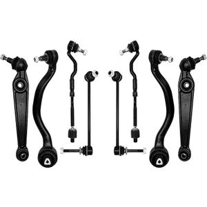 8Pcs Front Lower Control Arm with Ball Joint Tie Rod End Sway Bar Link Suspension kit fit for 2007-2013 BMW X5, for 2008-2013 BMW X6