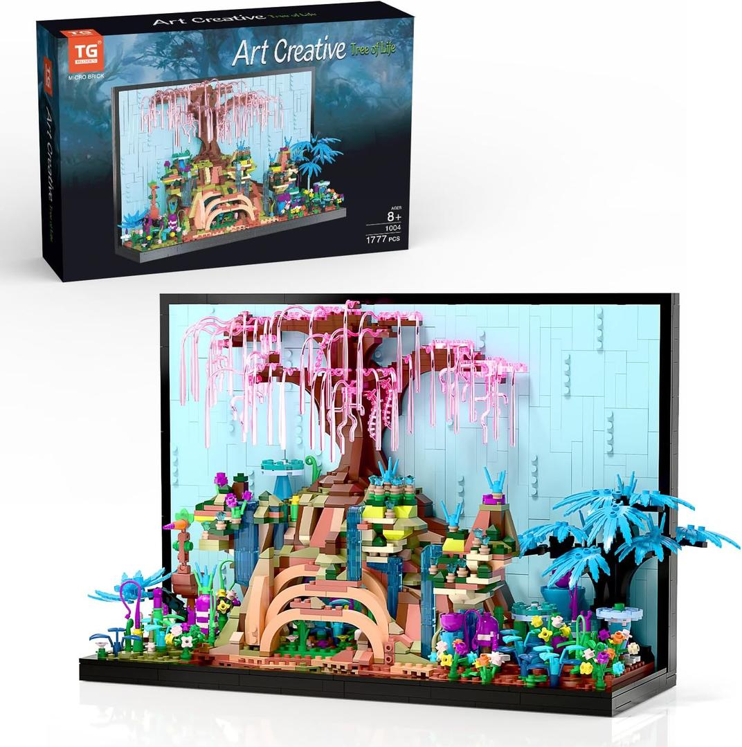 Micro Brick Tree of Life Building Set, Creative Nature World Model, 3D Wall Art Home Office Decoration or Table Display, Collectible Display Set, Ideas Gift Building Toy for Adults,Teens Ages 8+ Kids, 7 inches x 12 inches x 2 inches