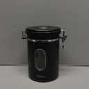 Veken Coffee Canister with Window,Airtight Stainless Steel Pantry Container,Home Kitchen Food Storage Organizers for Ground,Beans,Espresso,Rice,Tea,Sugar,Cereal, Decor,Bar Accessories,Gifts,22OZ,Black