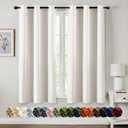 MIULEE Blackout Curtains for Bedroom Living Room 2 Panels, Thermal Insulated Room Darkening Drapes Grommet Noise Reducing Light Blocking Window Treatments 45 Inches Long 40x45 Inch Ivory