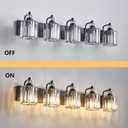 5-Light Black Bathroom Light Fixtures Over Mirror Modern Vanity Lights Crystal Wall Sconce Vintage Bathroom Lighting with Crystal Shade E26 Base for Bedroom, Living Room, Hallway