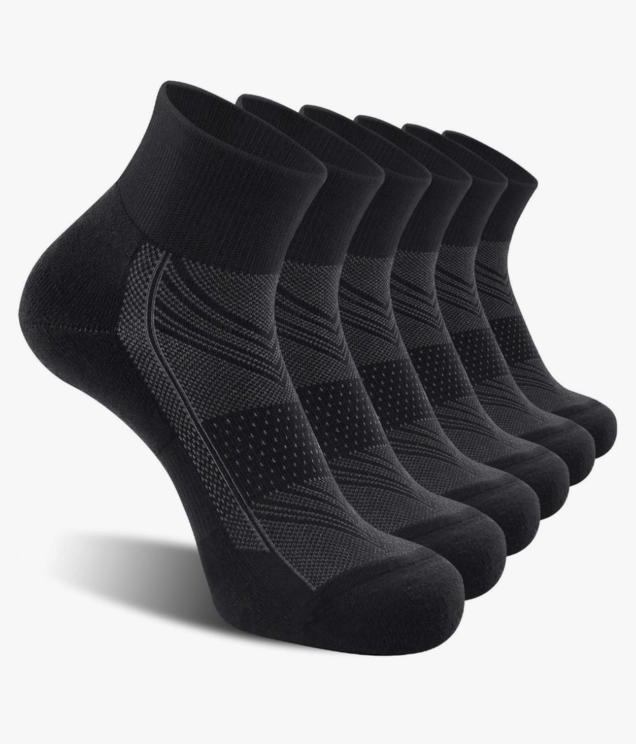 CelerSport 6 Pack Men's Ankle Socks with Cushion, Sport Athletic Running Socks L