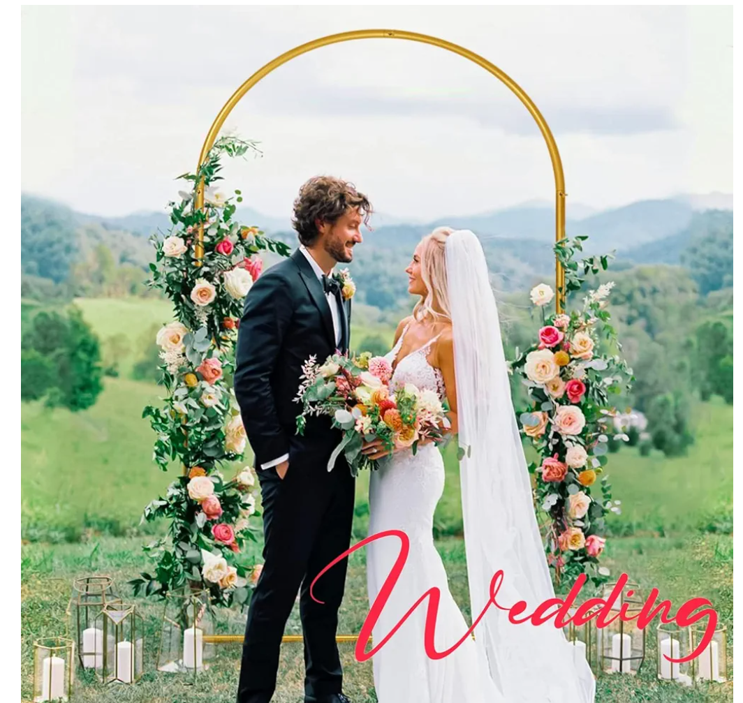 Wedding Arch Backdrop Stand Set of 3 Wedding Arches for Ceremony Chiara Backdrop Stand 3.9FT×7.2FT Metal Arch Backdrop Stand Round Arch Backdrop Stand