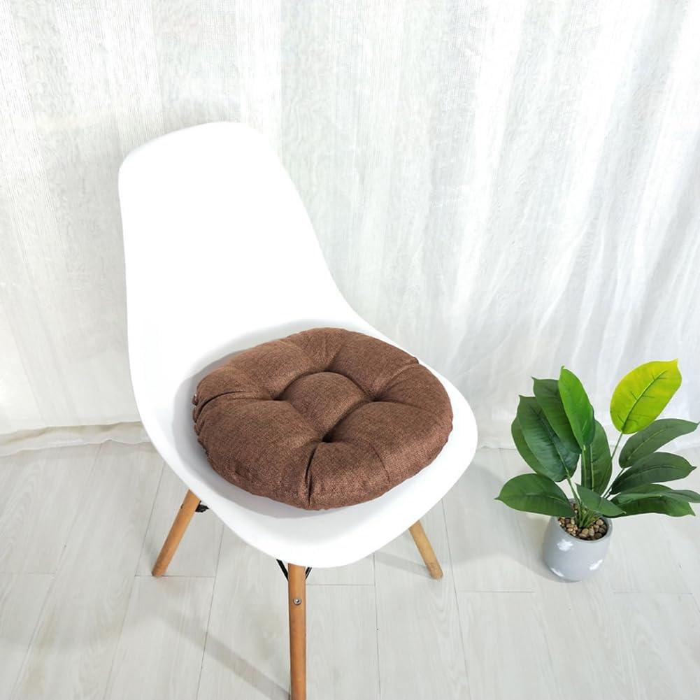 Round Chair Seat Cushion for Dining Office Chairs,16"/18"/20" Solid Color Floor Seat Cushion Car Seat Cushion Soft Floor Seating Cushion Pillow for Living Room Bedroom (Light Coffee,20"x20"x3.5")