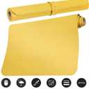 Boutilon Leather Desk Pad Protector,Non-Slip Mouse Pad,Laptop Desk Pad,Office Mouse Mat,Waterproof Leather Desk Blotter,Desk Writing Pad for Office and Home (XL-Yellow,35.4"x 15.7")
