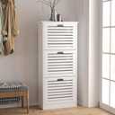 Shoe Storage Cabinet with 3 Flip Drawers, Shoe Cabinet Storage for Entryway, Hidden Narrow Slim Free Standing Shoe Rack Organizer for Hallway