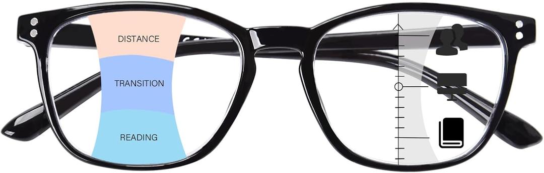 Progressive Multifocus Reading Glasses Women Men Blue Light Blocking Computer Readers Spring Hinges Eyeglasses