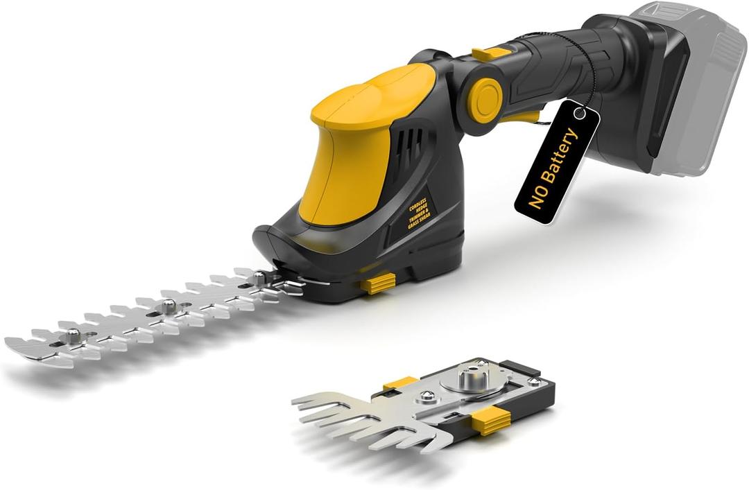 Hedge Trimmer Cordless for DEWALT 20V MAX Battery, 1200RPM Grass Trimmer Electric Hedge Trimmer, 2 in 1 Design, Perfect for Yard, Garden, and Lawn Care(Battery Not Included) (Yellow)