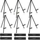 Magicfly 6 Pack Tabletop Easel, Black Steel Table Top Easels for Display, Adjustable & Portable Tripod Easel with 6 Storage Bags, for Signs, Posters, Holds 5 lbs