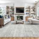Valenrug Washable Rugs - Stain Resistant Area Rugs 9x12 Living Room, Non Slip Backing Printed Rugs for Bedroom, Folable Machine Washable Area Rug (Grey, 9'x12')