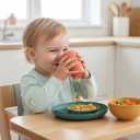 20PCS Wheat Straw Dinnerware Sets, DQELFA Reusable Kids Toddler Plates and Bowls Sets, Unbreakable Lightweight Kids Dish Set, Microwave and Dishwasher Safe