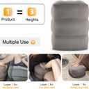 Inflatable Foot Rest/Leg Pillow | Adjustable Height | Make a Flat Bed for Kids and Toddlers | Great for Airplane, Train, car,Travel Grey, 2 Pack