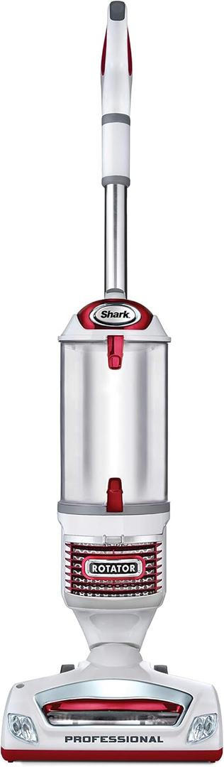 Shark NV501 Rotator Professional Lift-Away Upright Vacuum with HEPA Filter, Swivel Steering, LED Headlights, Wide Upholstery Tool, Dusting Brush & Crevice Tool, White/Red (White, Red)