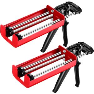 2 Pack Dual Caulking Gun 12" Dual Cartridge Epoxy Gun 400 mL /13.5 fl oz (1: 1 and 2:1) Stainless Steel Manual Caulking Gun for Bond Adhesive Cartridge Applicator