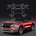 For 2023-2025 Mitsubishi Outlander Precut Paint Protective Film 8.5 Mil TPU PPF Clear Car HD Scratch Exterior Accessories (Front Bars + Headlights 11Pcs)
