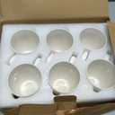 6 Pack Ceramic Coffee Mugs Set, 12 OZ Porcelain, White
