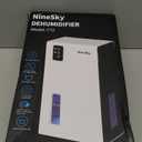 NineSky Dehumidifiers for Home, 95 OZ Water Tank, (1000 sq.ft) Dehumidifiers for Bathroom Bedroom Basement with Auto Shut Off,7 Colors LED Light(White)