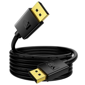 ULT-WIIQ DisplayPort Cable Version 1.4, Standard DP Cable Supports DP 1.4/1.2, 8K60 4K240/144 2K360/240, HBR3 32.4Gbps HDR HDCP DSC FreeSync G-Sync DLSS for Gaming Monitor, NVIDIA AMD Graphics (16ft)