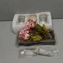 Mkono Mason Jar Lights Centerpiece Table Decorations For Dining Room Farmhouse Table Decor Tray With 3 Jars Flowers Arrangement Valentines Day Decor For Kitchen Living Room Wedding, Pink