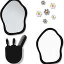 KEYDUACU 12 pcs Girls Locker Accessories, Locker Decorations Including Mirrors, whiteboards, Magnets and organizing Supplies. Ideal for Back-to-School Essentials and The Office (12 pcs-Black)