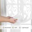 OWENIE Furman Sheer White Curtains 84 inches Long for Bedroom Living Room 2 Panels Set, White Curtains Jacquard Clip Light Filtering Semi Sheer Curtain Rod Pocket Window Drapes, 2 Pcs Each 40 W 84 L