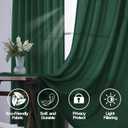 Mrs.Naturall Dark Emerald Green Sheer Curtains,Linen Forest Green Living Room Curtains 63 Inch Length Cortinas Verdes para Sala (36"W x 63"L (Pack of 2))