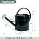 LONGRUN 2.5 Gallon Dark Green Metal Watering Can Primary Colors Nozzle for Plants and Garden with Removable Spout, Made of Galvanized Iron