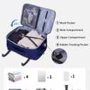 ECOHUB 17" Small Travel Backpack, United Airlines Personal Item Bag 17x10x9 with 16 Pockets, Water Resistant Rucksacks Fit 15.6" Laptop, AirTag Pocket, Lightweight Casual Daypack, 25L, Blue