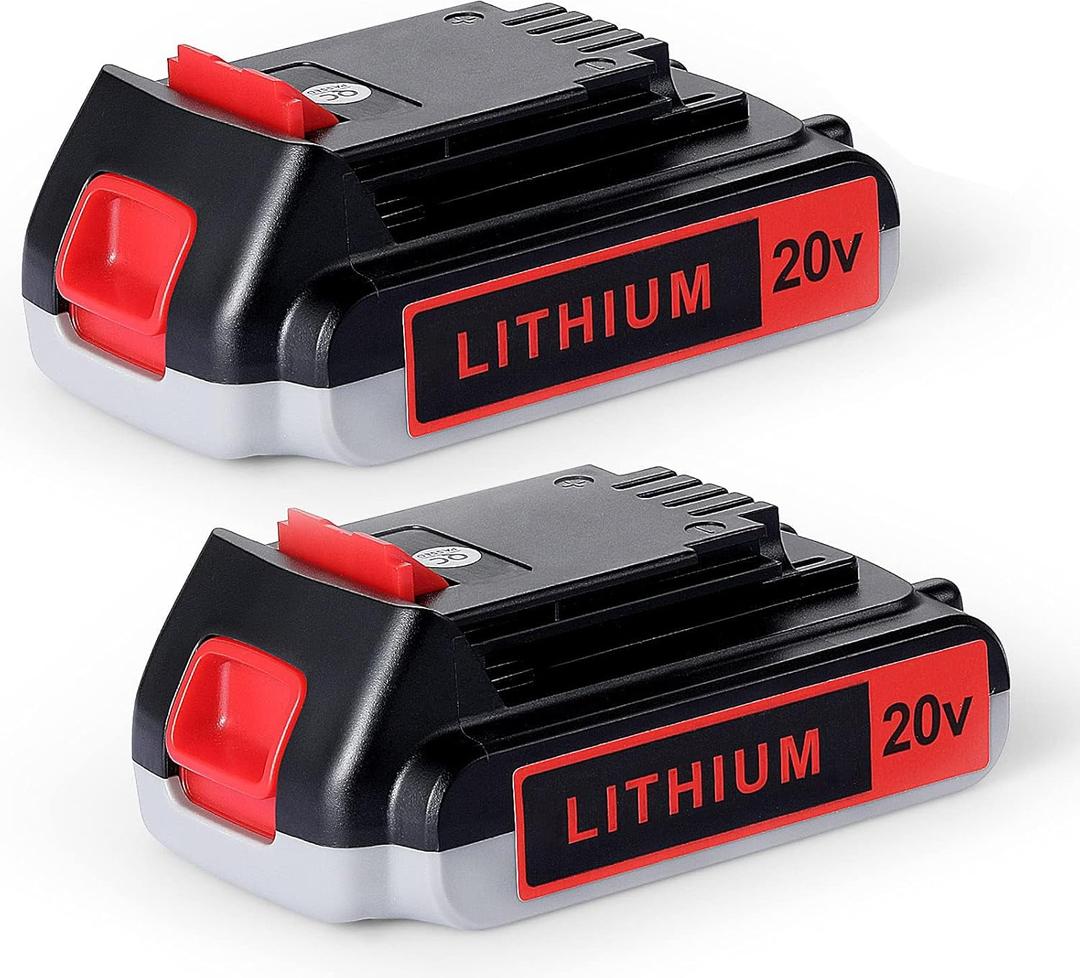 2Packs 3.0Ah Battery Compatible with Black and Decker 20v Max Lithium Battery 3000mAh LBXR20 LB20 LBX20 LBXR2040 LB2X4020-OPE LBXR20B-2