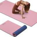 Extra Thick 12mm TPE Exercise Yoga Mat with Strap, 72"L x 24.8"W Non-slip Workout Mat for gymnastics, Pilates, Home, Workout, Gym Floor Fitness
