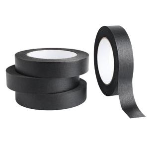 Lichamp 4 Pack Black Painters Tape 1 inch, Black Masking Tape 1 inch x 55 Yards x 4 Rolls (220 Total Yards)