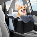 Center Console Dog Car Seat for Small Dogs, Pet Puppy Car Seats with Soft Cushion Safety Belt, Pet Bed for Cars, Washable Cat Carseats, 1 Dog Booster Cars Seats for Dogs Small 5-15 lbs(Black)