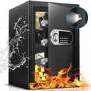 2.5 Cu Ft Safe Box for Home Steel Electronic Digital Safety Box Personal Security Lock Box with LED Sensor Light Emergency Type-C External Charge for Money Jewelry Documents