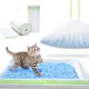 Litter Box Liners Compatible with Pet Scoop free Self-Cleaning Box 30 Count Drawstring Cat Litter Waste Bags for Reusable Tray - Disposable Tray Refills, Tear-resistant - Leak-proof Cat Poop Bags