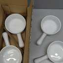 LE TAUCI Soup Bowls with Handle, 15 Oz Ceramic French Onion Soup Bowls, Large Soup Crocks Oven Safe for Stew, Onion, Soup, Chilli, Set of 4, White