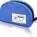 Rough Enough Small Coin Purse and Card Holder with Clip Waterproof Canvas & YKK Zipper Compact Organizer for Earbuds, Cards, Cash (Blue)