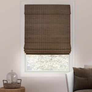 CHICOLOGY Bamboo Roman Shade, Cordless Light Filtering Woven Wood Window Treatment for Living Room, Dining Room, Kitchen & Office, Natural Bamboo Blinds for Boho Coastal Decor, Moose, 27" W x 64" H