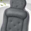 Bath Pillows for Tub, Cozy Bathtub Cushion for Head and Neck with Soft 3D Mesh Fabric and 54 Non-Slip Suction Cups, Relaxing Tub and Shower Accessories Spa Gift Gray Extra Thick