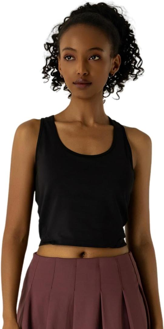 Womens Sports Bra Padded Crisscross Back Medium Support Sports Bras with Removable Cups for Workout Yoga (Black, Medium)