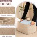 OIAHOMY 4 Pack Storage Baskets for Organizing, Cube Storage Bins for Shelves, Rectangle Storage Baskets With Handles, Woven Baskets for Storage, 16''Lx12''Wx8''H, Brown