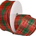 Morex Ribbon Splendor Wired Nylon Ribbon, 2-1/2 inches by 50 Yard, Red