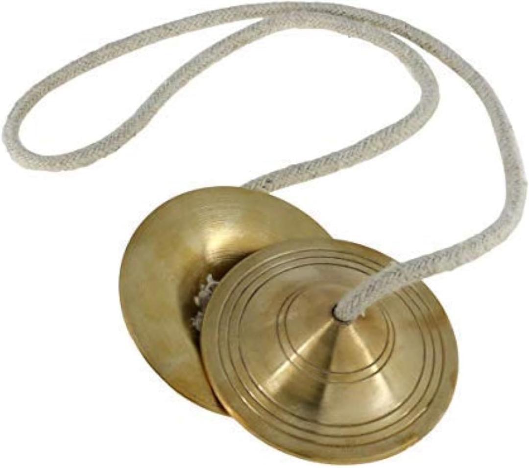 Harmony Manjeera Hand Cymbals, 3.5 Inch Metal Pair, Traditional Indian Musical Instrument for Pooja, Temple, Kirtan