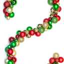 6 Feet Christmas Garland Balls Ornaments Shatterproof Christmas Bulb Garland Outdoor Indoor Hanging Decors Home Party Xmas Tree Decorative Red Green Gold