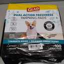 Glad for Pets Dual Action Freshness Activated Carbon Puppy Pads, Fragrance Release, Scented Odor Control, 6-Layer Leak-Proof, Pheromone Attractant, 23 x 23 Inch, 100 Count