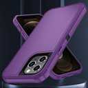 SunStory Compatible with iPhone 12 Pro Max Case with HD Screen Protector, 3-Layer Heavy Duty Full-Body Cover,3 in 1 Hybrid Protective Case for iPhone 12 Pro Max 6.7",Purple