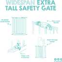 Regalo Safety 36" Extra Tall and 49" Wide Baby Gate for Doorways & Bottom of Stairs, Pressure Mounted Walk Through Baby Gate for Toddlers & Pets, Tested & Safe, American Designed, American Owned