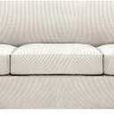 H.VERSAILTEX 4 Piece Stretch Sofa Covers for 3 Cushion Couch Covers for Living Room Furniture Slipcovers (Base Cover Plus 3 Seat Cushion Covers) Upgraded Thicker Jacquard Fabric (XL Sofa, Ivory)