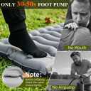 Sleeping Pad, Ultralight Inflatable Sleeping Mat with Pillow & Foot Pump, Extra Thick Compact Camping Mattress for Hiking, Backpacking & Tent Use(Gray), Single