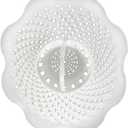Danco Bathtub Drain Hair Catcher with in-Drain Basket and Strainer Pegs, fits 1.8″ Tub Drains, Protects Drains from Clogs, White, (10306)